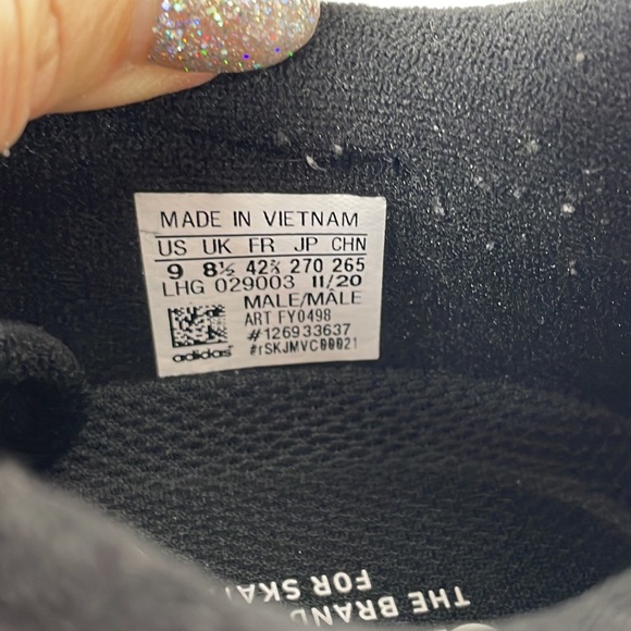 Men’s Copa Nationale Shoes Black White Stripes Skateboarding US 9 ART FY0498 - Picture 14 of 17